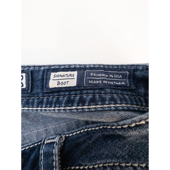 COPY - Miss Me Bootcut Size 28 Blue Jeans Low Rise Medium Wash Embellished Denim - Picture 10 of 12